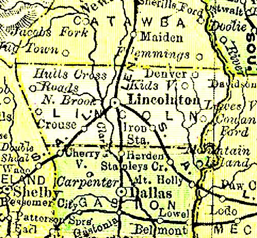 1895 map of Lincoln County