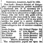 Grade reports from the Creswell Academy - May 2, 1890 issue of the Roanoke Beacon