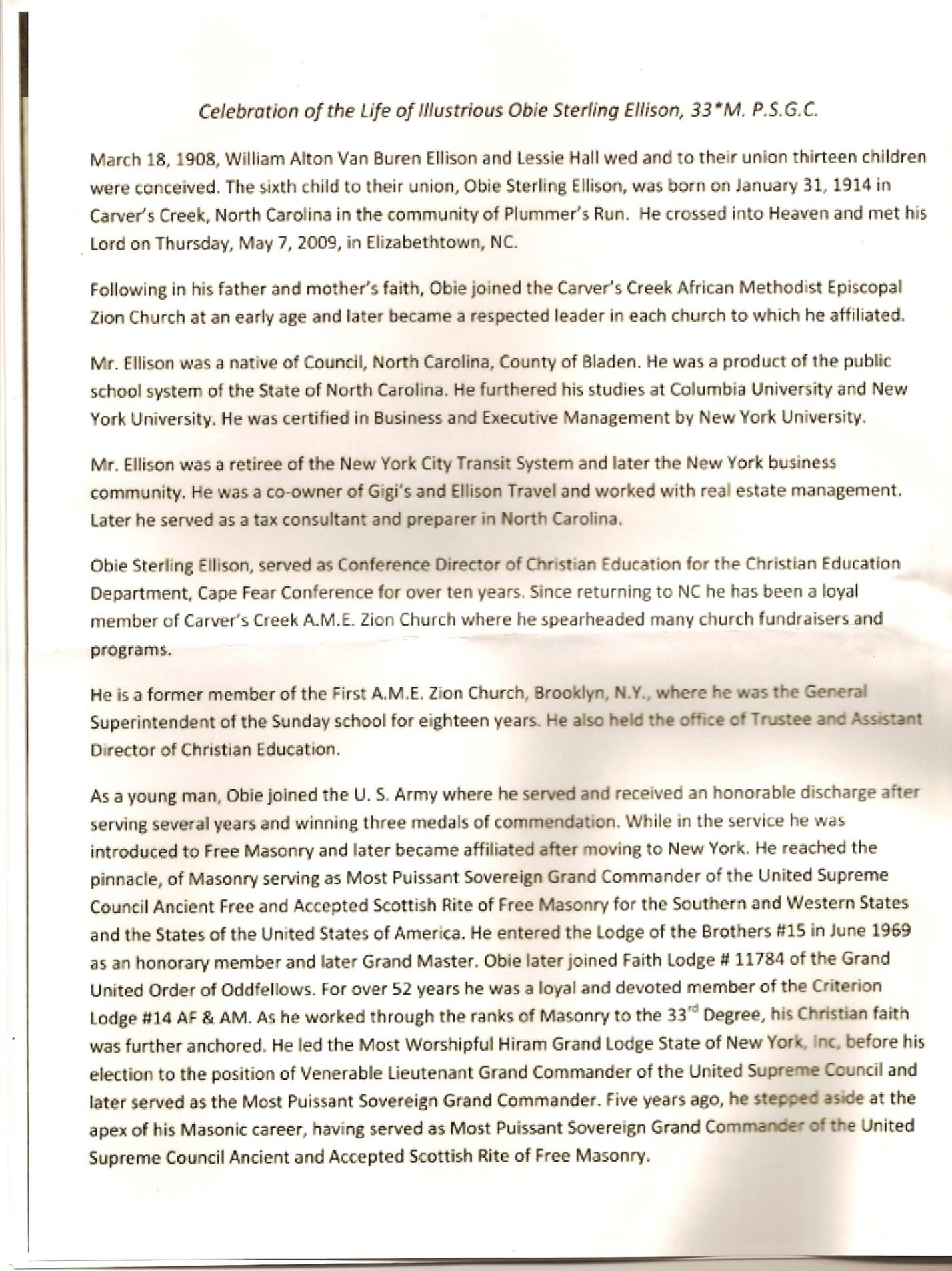 Obie Ellison Obit Page 2