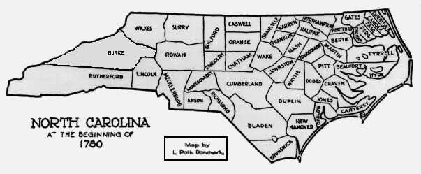 North Carolina County Formation 1780