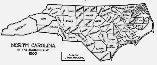 North Carolina County Formation 1800