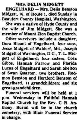 Hyde Co., N.C. Obituaries - Mi - My