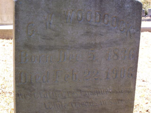 George W. F. Woodcock headstone