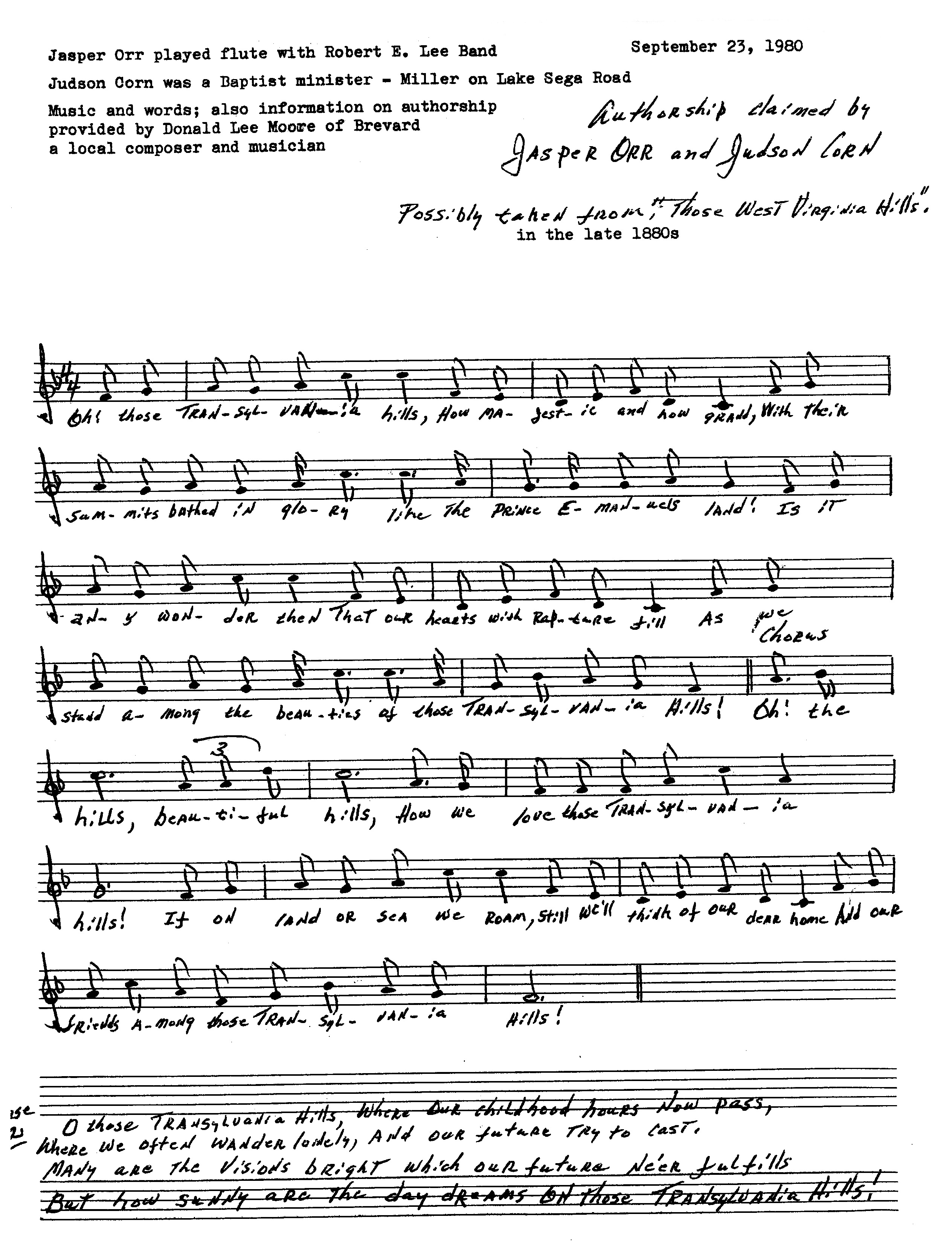 Oh! Those Transylvania Hills