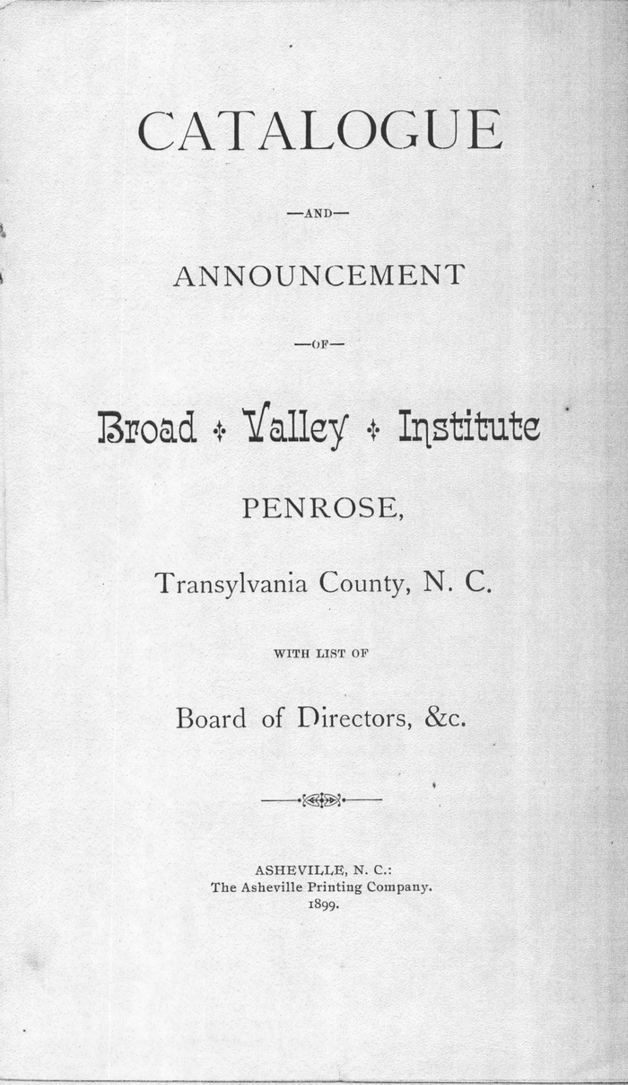 Broad Valley Institute Announcement Pg1