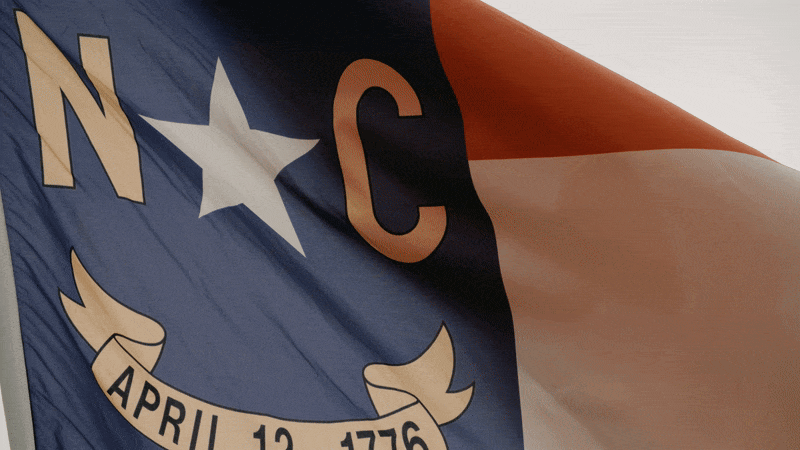 North Carolina Flag Waving