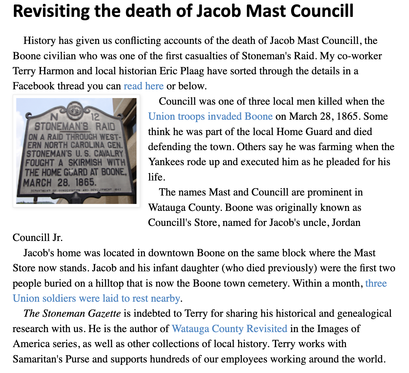 Councill Family Newpaper Snippet